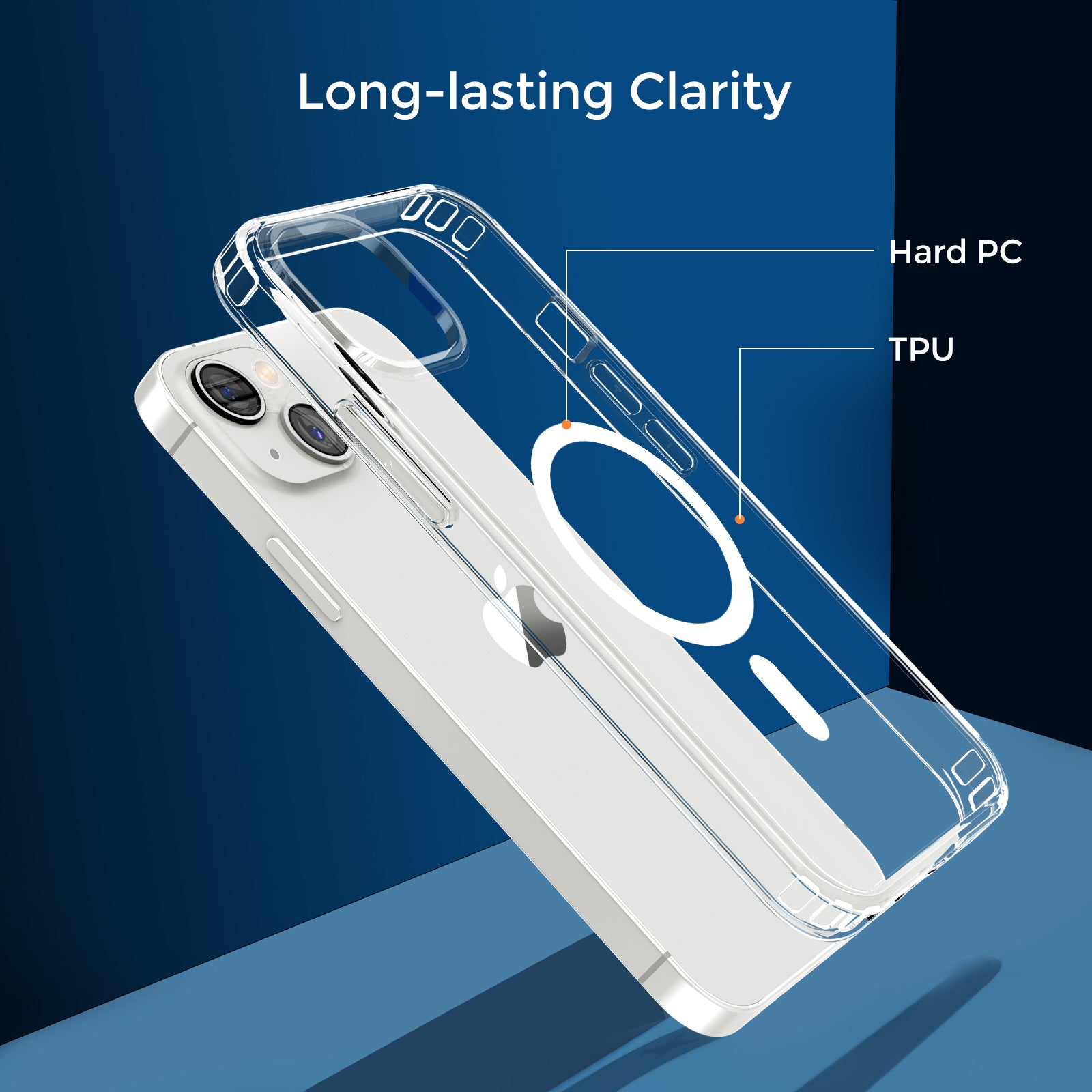 AHASTYLE PC06 telefoncover til iPhone 13 mini HD Clear PC TPU-cover kompatibel med MagSafe AHASTYLE PC06 telefoncover til iPhone 13 mini HD Clear PC TPU-cover kompatibel med MagSafe